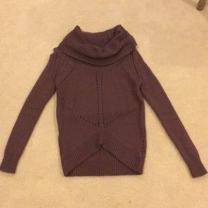 LOFT Plum Cowl-Neck Sweater (XS)